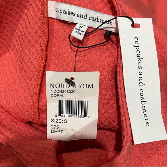 NWT Cupcakes & Cashmere Coral Ruffle One Shoulder - Picture 4 of 5